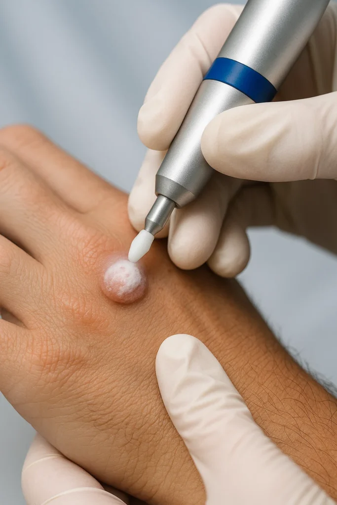 example of wart removal Beccles using cryopen